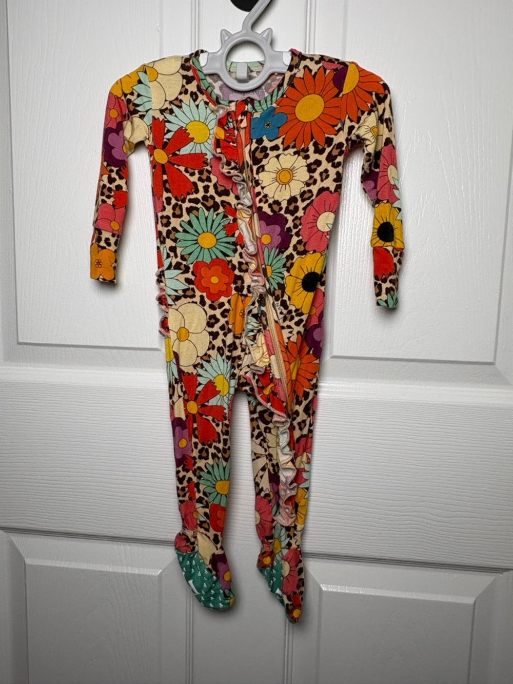 Posh Peanut Moonbeam Ruffled Footie Zippy 3-6M Bamboo HTF GUC